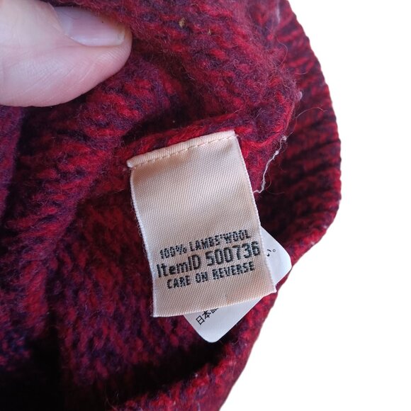 Medium L.L. Bean Sweater Jacket Womens Lambs wool Red Heather Full-Zip - Picture 8 of 8